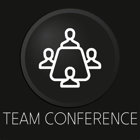 Premium Vector Team Conference Minimal Vector Line Icon On 3d Button