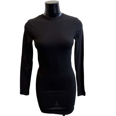 Handm Womens Size S Long Sleeve Bodycon Mini Dress Black