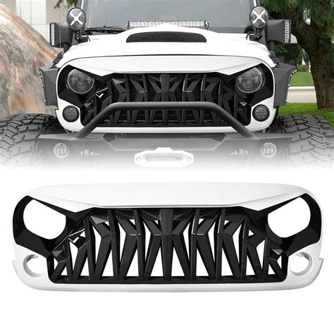 Jeep Wrangler Jk Shark Grille White Amoffroad Free Us Shipping