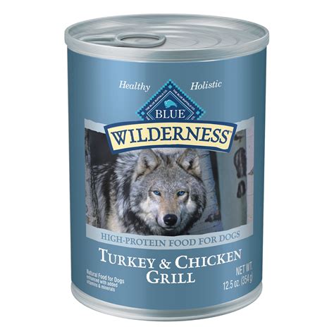 The blue buffalo freedom product line includes the 10 canned dog foods listed below. Blue Buffalo Blue Wilderness Turkey & Chicken Grill Wet ...