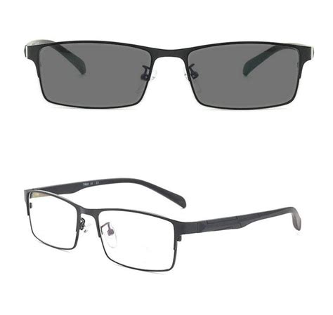 mincl fashion classic sun photochromic lens transition sunglasses business metal frames men