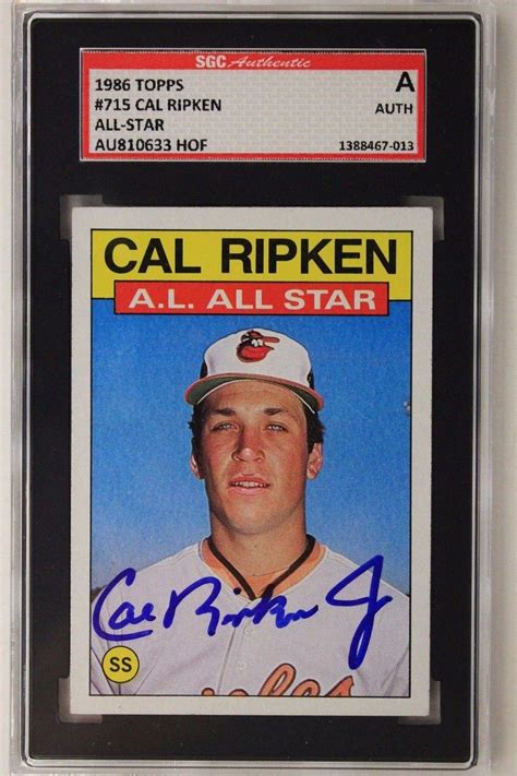 We did not find results for: Cal Ripken Jr Orioles Autographed 1986 Topps All-Star #715 Card SGC Auth