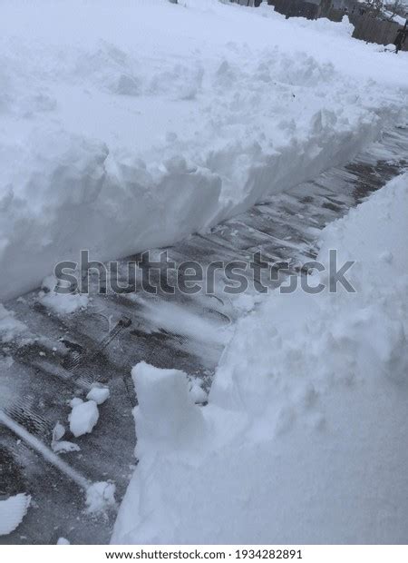 Thick Snow Shoveled Sidewalk Path Stock Photo 1934282891 Shutterstock