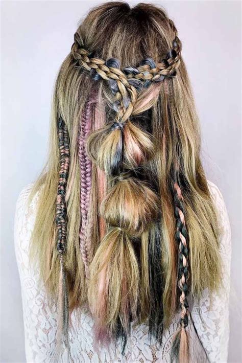 Half Up With Braided Combo Braids Hippiehairstyles With These Hippie