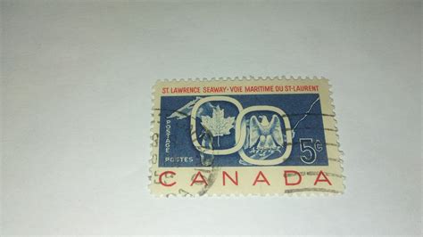 st lawrence seaway 5 cent postage inverted frame
