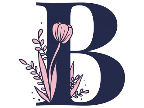 Floral Alphabet B Letter Illustration Transparent Png Download Images