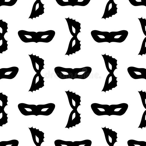 Silhouette Of Masks Seamless Pattern Stock Vector Illustration Of