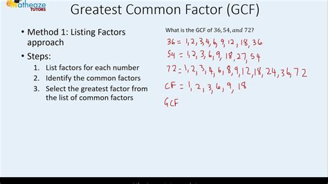 Greatest Common Factor Gcf Youtube