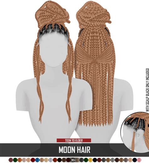 Moon Hair Redheadsims Cc Sims 4 Sims 4 Dresses Sims 4 Black Hair