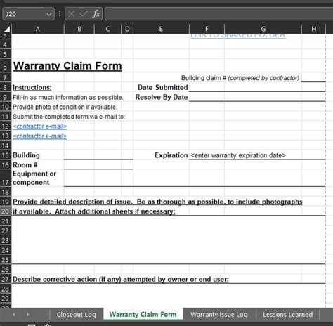 Construction Project Closeout Checklist And Warranty Template Download