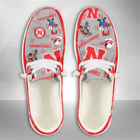 ncaa nebraska cornhuskers personalized hey dude sports shoes custom name design perfect t