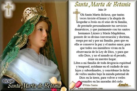 Amen cussy 14th july 2021 ® Santoral Católico ®: Oración a Santa Marta de Betania