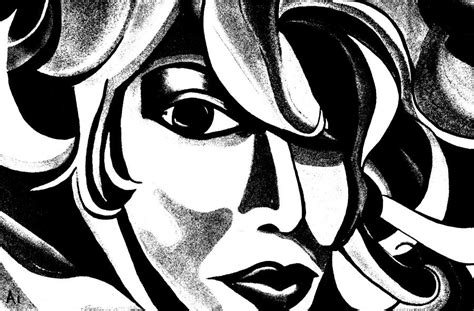 Black And White Abstract Woman Face Art Digital Art By Ai P Nilson