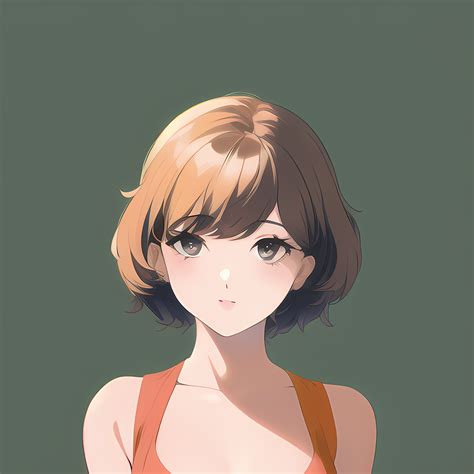Anime Girls Novel Ai Anime Green Background Face Brunette Portrait