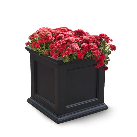 Mayne 20 Inch Square Fairfield Patio Planter In Black The Home Depot