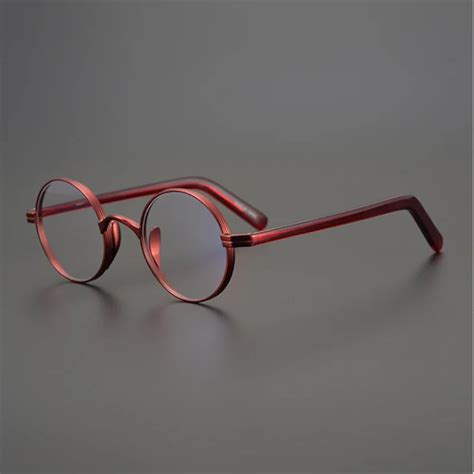 Pure Titanium Japanese Handmade Round Frame Eyeglasses Women Optical