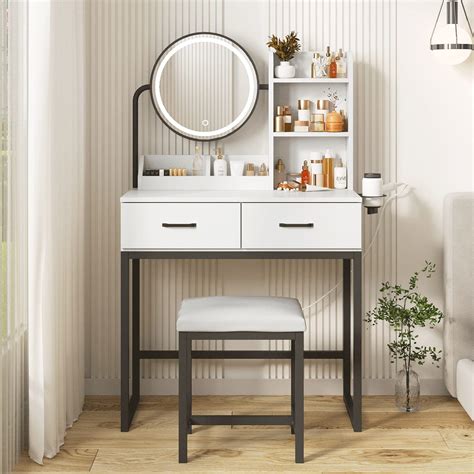 Vanity Set With Lighted Mirror Makeup Vanity Dressing Table With Led