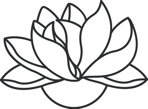 Original hand draw line art ornate flower design. Lotus Flower Line Drawing - Cliparts.co