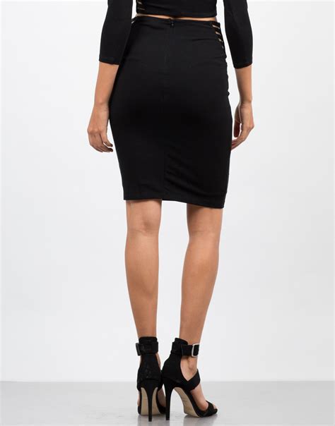 caged sides pencil skirt midi skirt matching sets 2020ave