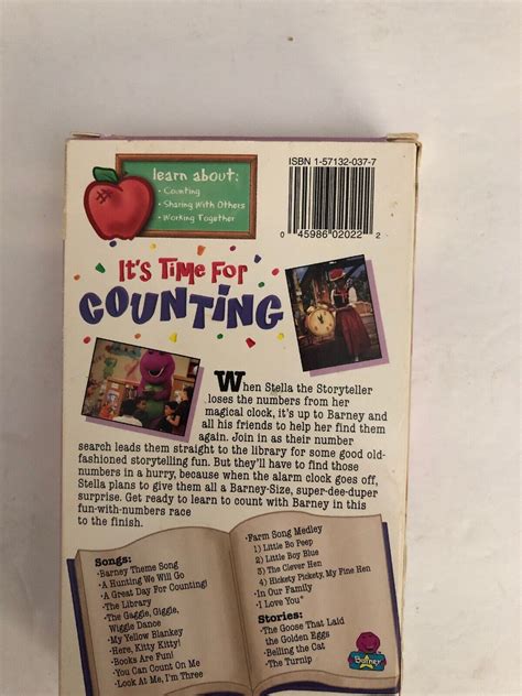 Barney Its Time For Counting Vhs 1998 Ebay