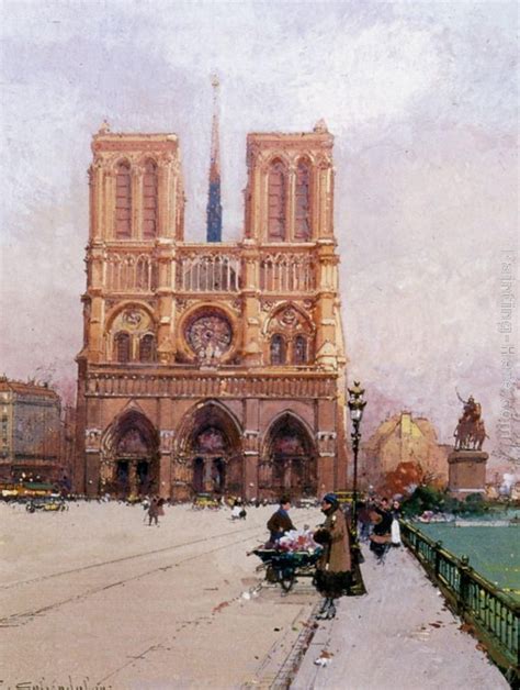 Eugene Galien Laloue Notre Dame De Paris Painting Framed Paintings