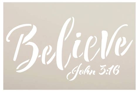 Believe John 316 Stencil By Studior12 Christian Faith Decor Paint