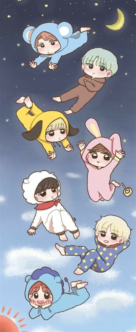 Bts Cute Anime Wallpapers Wallpaper Cave
