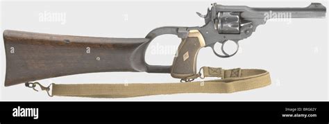 A Webley Mark Vi Service Revolver With Shoulder Stock Attachment Hi Res