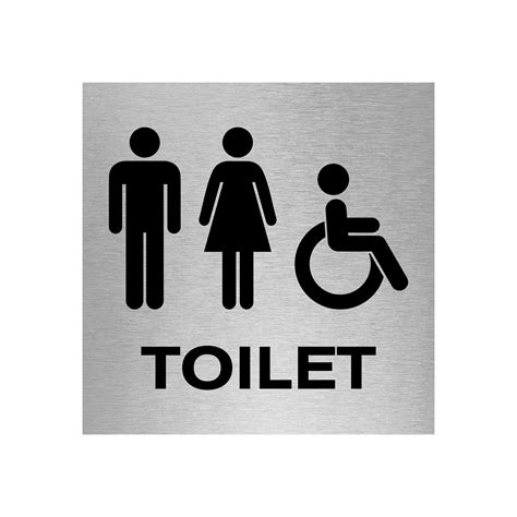 Slimline Aluminium Accessible Toilet Signs 3 Designs Viro Display Uk