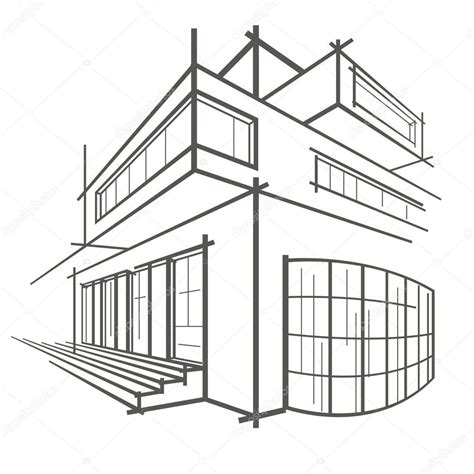 Modern Architecture Sketch Architectural Linear Sketch Modern