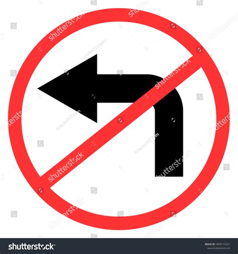 Do Not Turn Left Sign On Stock Illustration 1839115231 Shutterstock