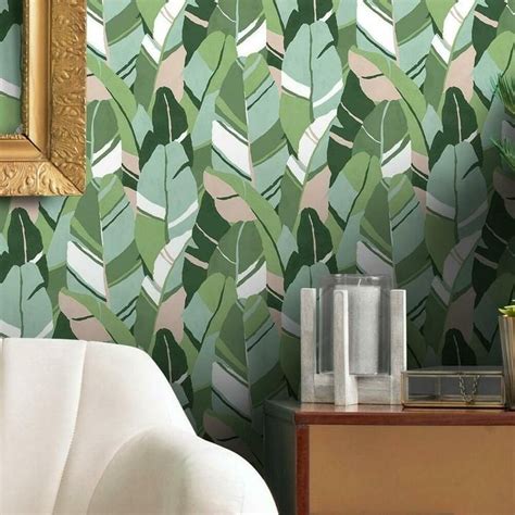 Hearts Of Palm Peel And Stick Wallpaper Green Leaf Wallpaper Peal