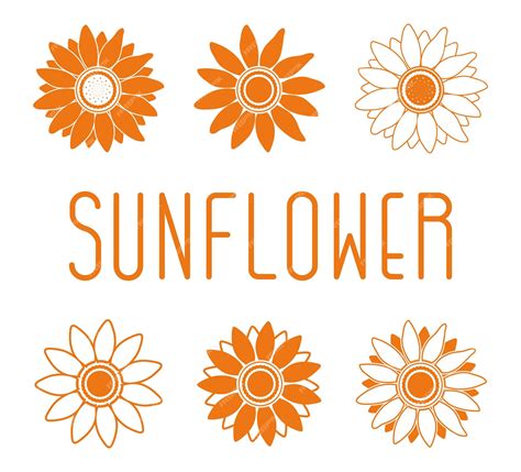 Premium Vector Sunflower Simple Icon Set Flower Silhouette Vector