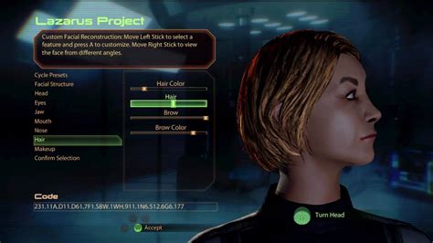 Mass Effect 2 Xbox 360 Female Character Creation Youtube