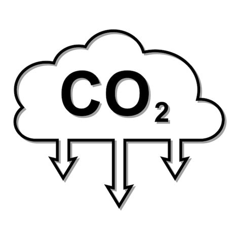 Premium Vector Icon Carbon Dioxide Emissions Co2 Cloud With A Shadow