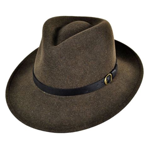 Bailey Briar Wool Litefelt Fedora Hat Crushable