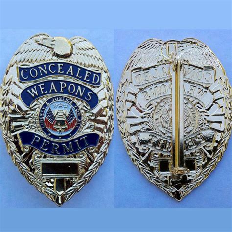 Silver Concealed Weapons Permit Badge Org Badge