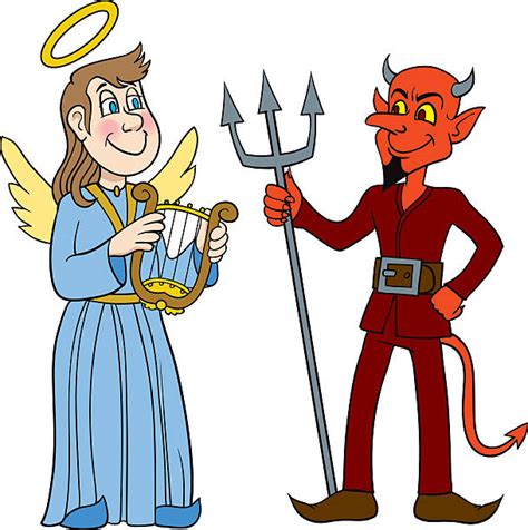 Cartoon Of A Angel Devil Wings Illustrations Royalty Free Vector