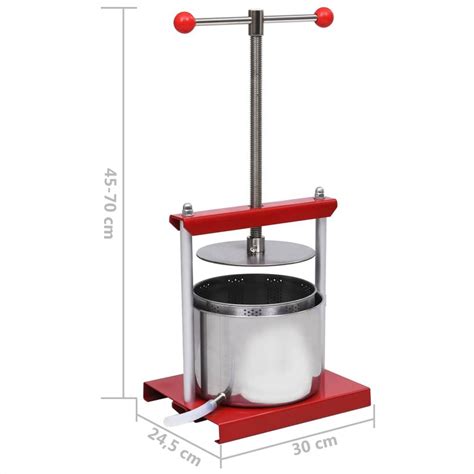 Fruit And Wine Press Stainless Steel 6 L