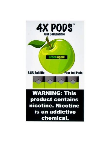 Pull off plastic mouthpiece cap, staying mindful of side snaps. Green Apple - 4X Pods Juul Compatible | Vape4Ever