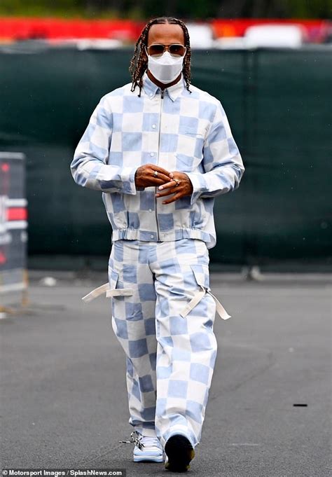 Lewis Hamilton Embodies Racing Spirit In Chequered Flag Inspired Outfit