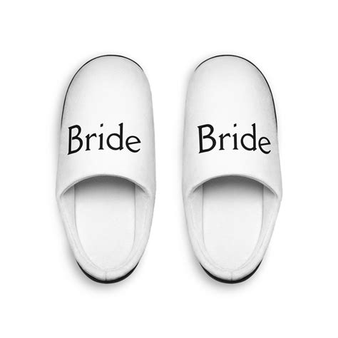 Bride Matching White Wedding Slippers His And Hers Bride And Etsy