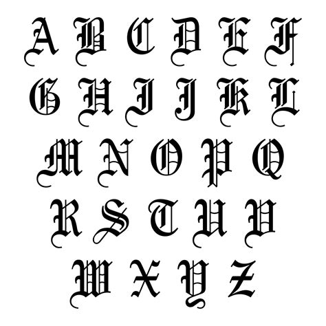 Free Printable Old English Alphabet Stencils High Resolution Printable