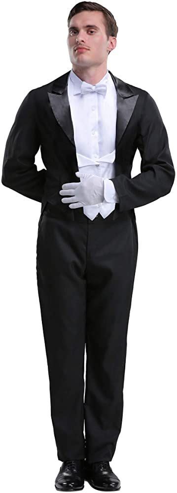 Mens Butler Costume Butler Costume Black Tuxedo Black Slim Pants