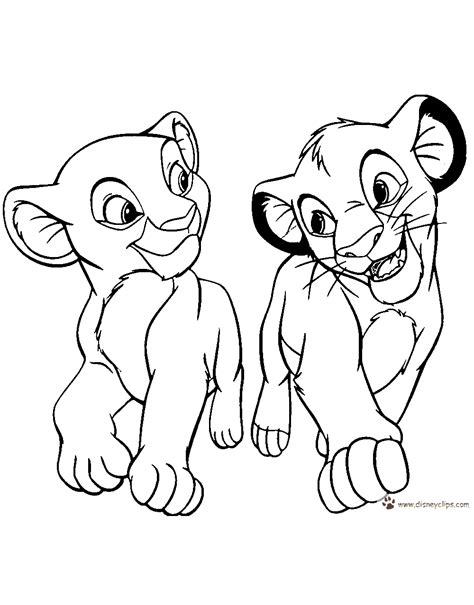 Simba And Nala Coloring Pages At Free Printable