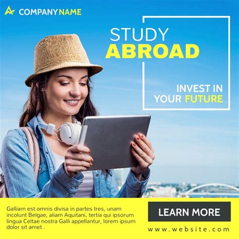Study Abroad Invest In Your Future Advertisem Template Postermywall