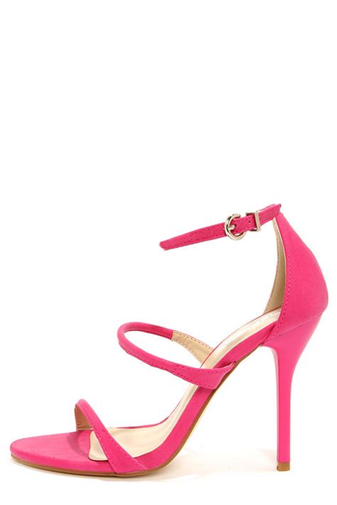 Sexy Pink Heels Ankle Strap Heels Single Sole Heels 7200 Lulus