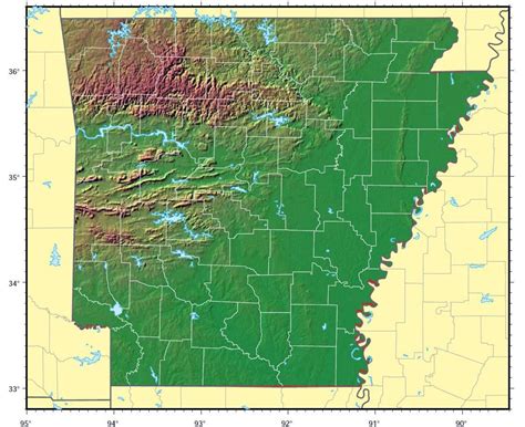 Physical Map Of Arkansas Estudioespositoymiguel Com Ar