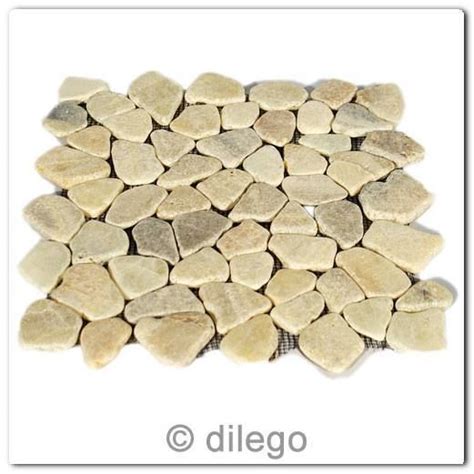 Der ofen kann einmalig mit 8 kg holz bestückt. DIVERO Fliese Mosaik Naturstein Flussstein creme 1 Matte ...