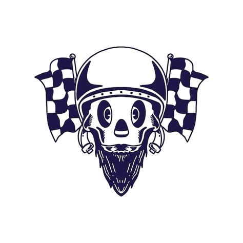Premium Vector Skull Head Motorcycle Custom Logo